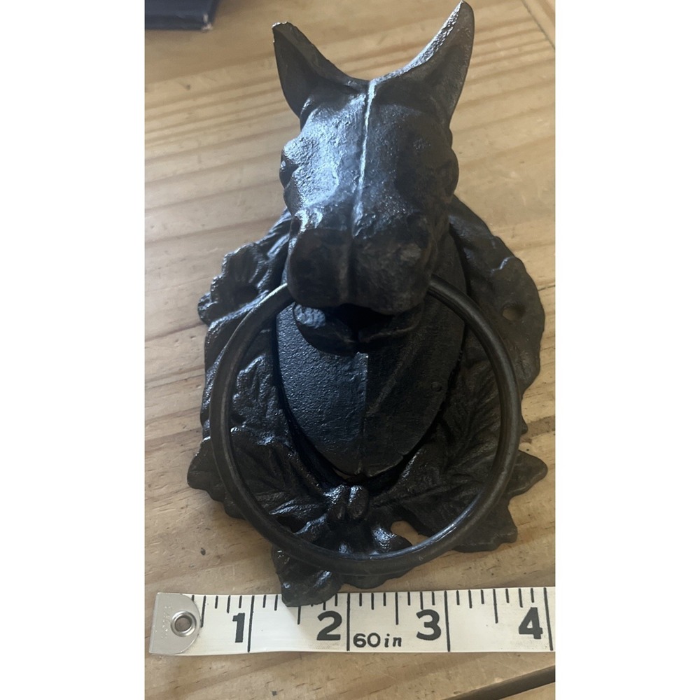 Cast Iron Burnish Black Horse Head Door Knocker/Hitching Post/Towel Holder NWOT - Picture 4 of 10
